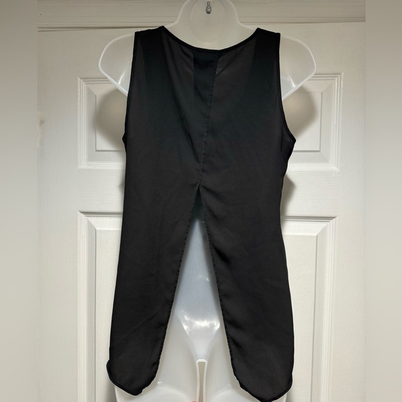 Express Black Sheer Sleeveless Split-Back Top (Size S) - Picture 3 of 3
